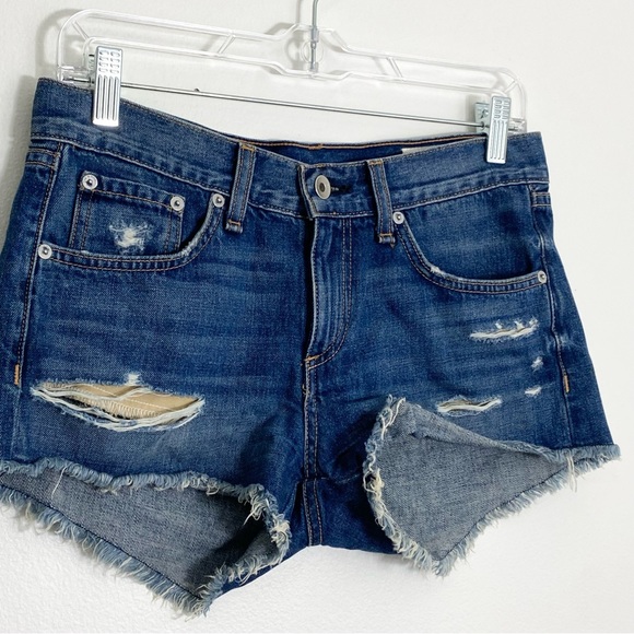 Rag & Bone Johny Jean Shorts Womens 24  Distressed Cut Off - Picture 2 of 7